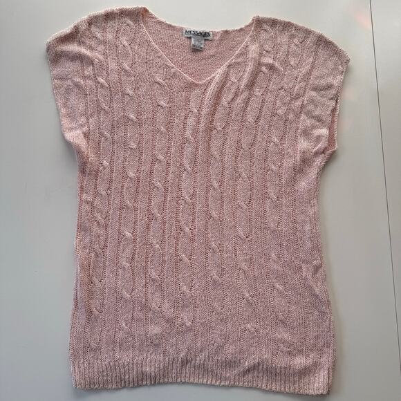 Vintage Messages Sweater Short Sleeve 80s 90s Silk Coquette Size‎ S/M/L READ - Picture 8 of 13